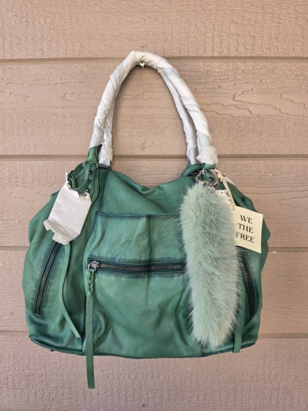 Free People Emerson Tote The Large Greenery Leather Bag With Charm